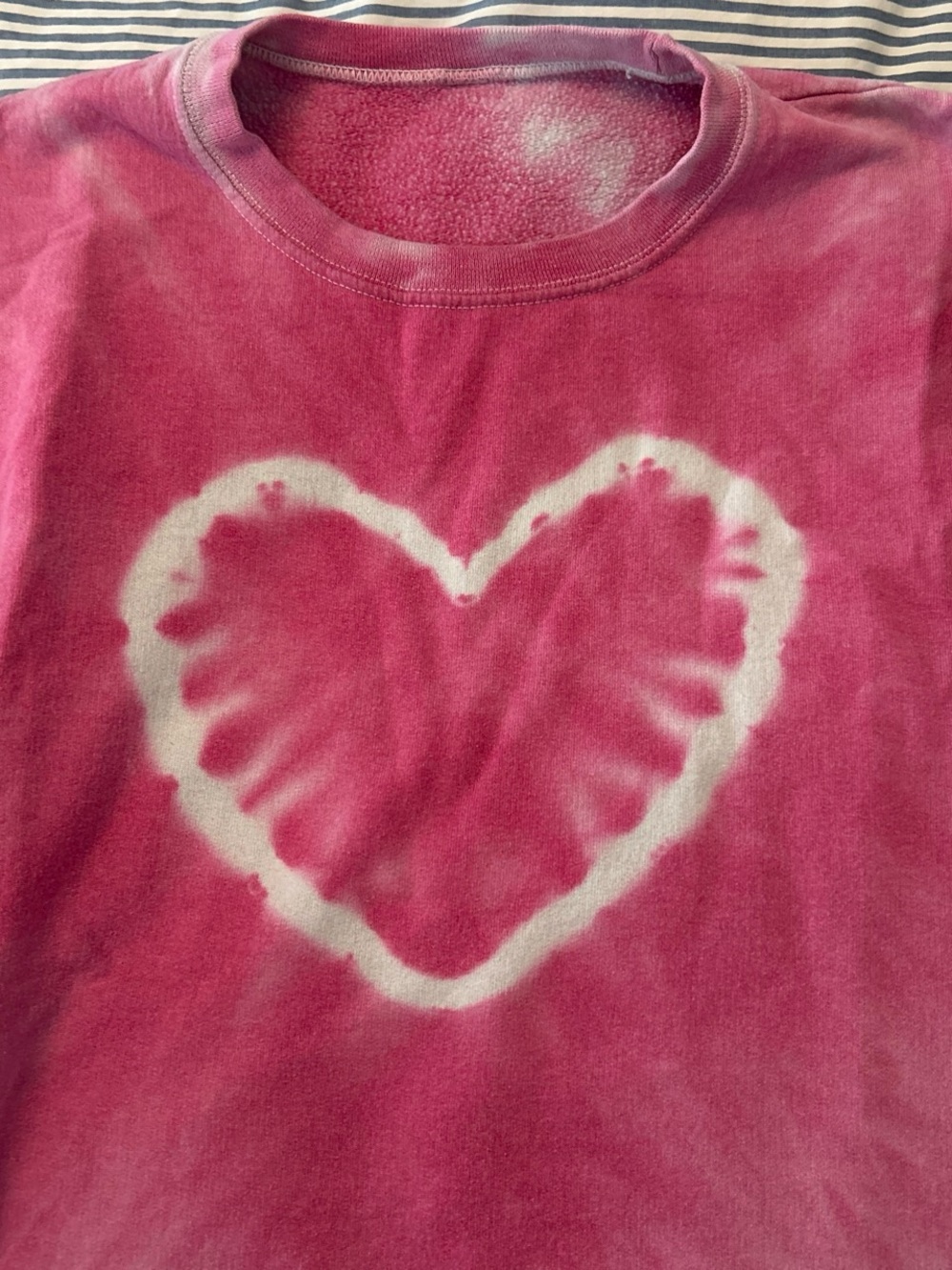 Urban Outfitters Pink Heart Tie-Dye Sweatshirt